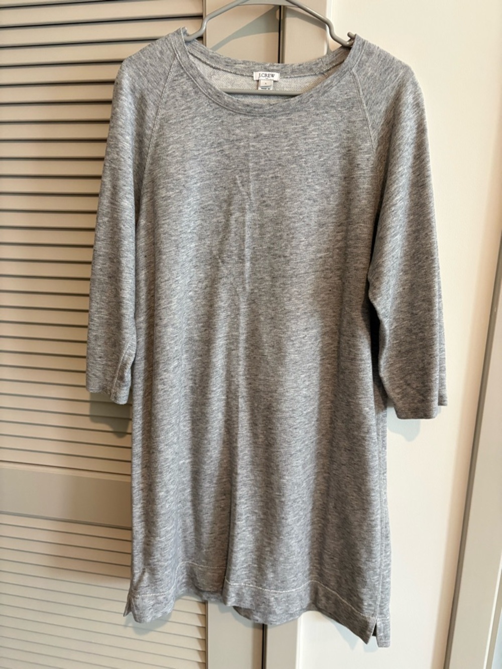 J. Crew Light Heather Gray Crewneck Sweatshirt Dress * Sz. Large